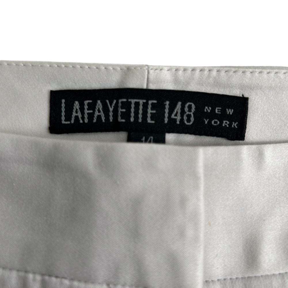 Lafayette 148 NY Light Gray Cotton Pants 14 EUC - Picture 5 of 6